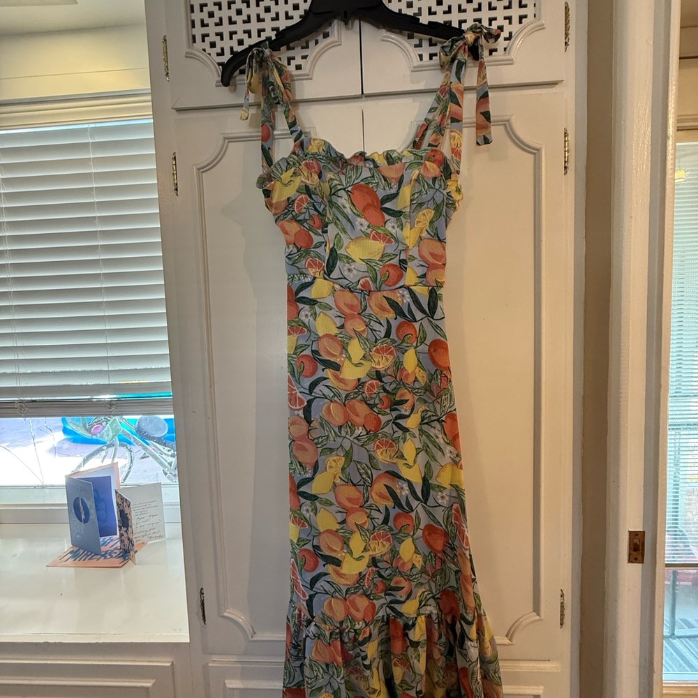 City vibe lemon/fruit Maxi Dress